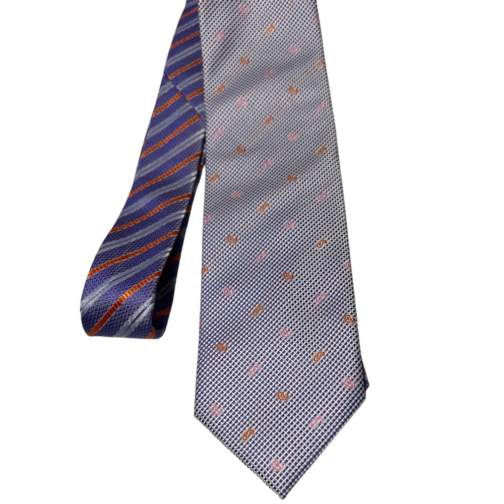 EJ Samuel Necktie Men's Purple Orange Microfiber Mixed‎ pattern Designer